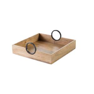 ถาดไม้แฮนด์เมดพร้อมที่จับโลหะสไตล์ใหม่พร้อมคุณสมบัติการตกแต่งที่ทันสมัย - Product Image 2