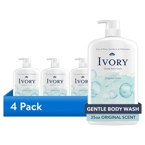 Gel de baño suave y delicado Ivory, aroma original, 35 fl oz, el más vendido - Product Image 1