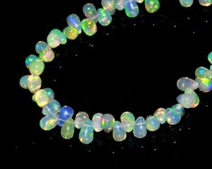 4X6mm-5X7mm ลูกปัดออปปอลหยดน้ำตา Briolette สีเหลืองทรงหลวมแฟนซีเครื่องประดับทองห้อยหลวมโอปอลเอธิโอเปีย - Product Image 3