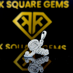 Colgante de Hip Hop con letras personalizadas, colgante de número de Hip Hop para hombre, colgante de moissanita, joyería de Hip Hop con salida de hielo - Product Image 5