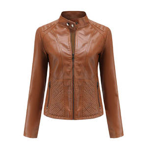 Diseñe sus propias chaquetas de cuero de moda Chaqueta de cuero de mujer de alta calidad al mejor precio Chaqueta de cuero de manga larga - Product Image 1