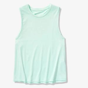 Camiseta sin mangas de verano de talla grande para mujer, camiseta de Jersey informal con decoración de abalorios y encaje para ropa de gimnasio - Product Image 2