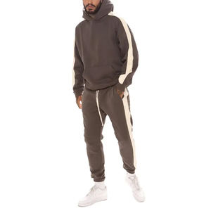 Vente en gros Vêtements d'entraînement en coton pour hommes, vêtements de sport à fermeture éclair complète avec poches latérales, ensemble de fitness confortable avec logo personnalisé - Product Image 4