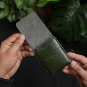 No. 101 All in one Card <b>wallet</b> Dark <b>Green</b> color - Product Image 2