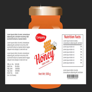 Autocollant personnalisé pour logo d'entreprise, étiquette d'emballage pour miel, autocollant jaune avec motif d'abeille pour emballage commercial - Product Image 3