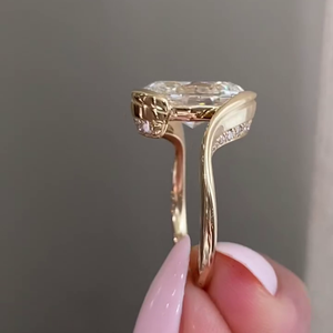 IGI Certified 3.50tcw Oval Lab <b>Diamond</b> Bypass Engagement <b>Ring</b> Unique Style <b>Diamond</b> <b>Rings</b> - Product Image 3