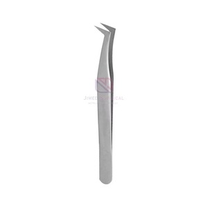 Premium Stainless Steel Eyelash Tweezers 90° Tip | Anti-Static 10MM Length Durable Beauty <b>Tool</b> | Private Label Bulk Quantity OEM - Product Image 1
