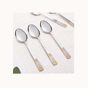 Nouveau Personnaliser Argent Miroir Poli Couverts Alimentaire Élégant En Acier Inoxydable Rectangulaire Or Designer Poignée Couverts Couverts - Product Image 1