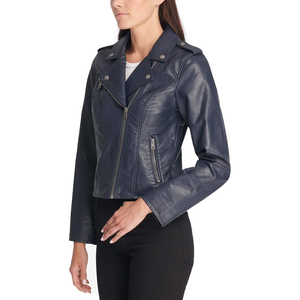 Veste Racer Streetwear Look Tendance Femme Varsity Veste Femme Le Classique Faux Cuir Moto Veste Respirante Femme Cuir - Product Image 5