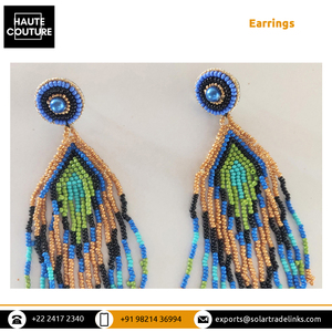 Top qualité vêtements pour femmes 14 cm de long losange queue de paon glands boucles d'oreilles en forme de V au prix du marché raisonnable - Product Image 5
