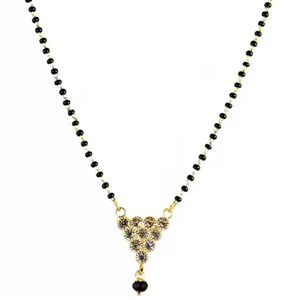 Traditional Gold Plated Mangalsutra <b>for</b> <b>Women</b> With Stylish Black Beads and Elegant Pendant Design <b>For</b> Daily Wear - Product Image 1