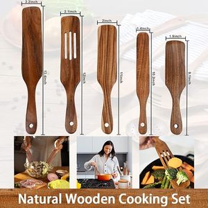 Juego de Utensilios de Cocina de Madera de Teca Ecológica de Alta Calidad, Estilo Tradicional, Artesanía Son Tra, Color y Logotipo Personalizables, Hecho en Vietnam - Product Image 3