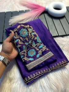 Vêtements indiens pour femmes Rangoli Broderie Travail Saree Collection pour fêtes et occasions de mariage Vente en gros - Product Image 3