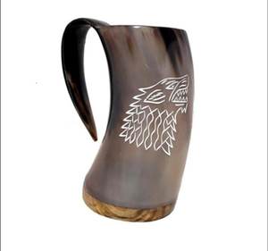 Fait à la main de meilleure qualité écologique corne de boeuf Viking chope à bière polie Style Animal personnalisable décor à la maison directement de l'Inde - Product Image 2