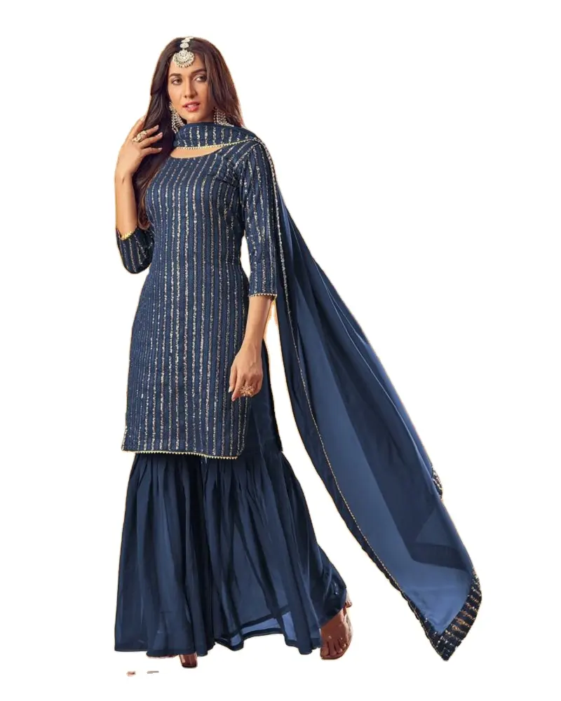 तीन टुकड़ा सलवार कमीज महिलाओं भारतीय पाकिस्तानी जातीय देवियों पार्टी पंजाबी सिलाई उपलब्ध थोक लॉन सूट alphanumero
