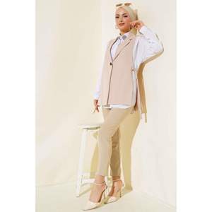 Chaleco informal de tela tejida impermeable y a prueba de viento con logotipo lateral abierto y cierre de cremallera - Product Image 4