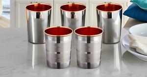 Gobelet en cuivre de luxe moderne gobelet en verre à eau jetable écologique cuivre en acier pour les prestations de santé - Product Image 4