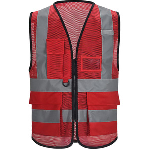 Haute visibilité noir garde de sécurité gilet jetable Construction industrielle échappée poche marche combinaison réfléchissante HPPE - Product Image 1