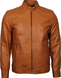 Fabricante de Chaquetas de Cuero para Hombre con Cuello Alto, Monocromáticas, Lisas, Vintage, Resistentes al Viento y Transpirables, Personalizadas OEM, de Pakistán - Product Image 4