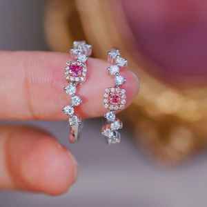 Anillo de Eternidad con Moissanita, Plata de Ley 925 Original con Vermeil Rosa, Anillo Halo Auténtico con Diseño Terroso, Hermoso Anillo para Enamorados - Product Image 6