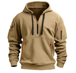 2024 New Men's Long-Sleeved Pullover Hoodie <b>Winter</b> Solid Knitted Sports <b>Coat</b> <b>with</b> Zipper Multi-Pockets Casual Digital Printing - Product Image 2