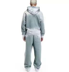 ชุดวอร์มผู้ชายแบบมีฮู้ด สไตล์ลำลอง สีพื้น ล้างสีแบบ Acid Wash ผ้าฝ้าย 100% คุณภาพสูง สำหรับฤดูหนาว - Product Image 4