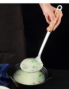 Juego de 4 Uds. De utensilios de cocina de acero inoxidable, mango de madera, utensilios de cocina, utensilios, espátula, gancho, pala - Product Image 3