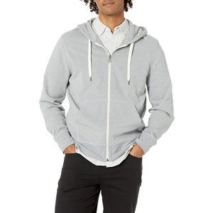 Sudadera con capucha de gran tamaño personalizada Fabricante Diseño único Diseño liso Hombres Sudadera con capucha con cremallera 100% Algodón orgánico Sudaderas con capucha en blanco - Product Image 1