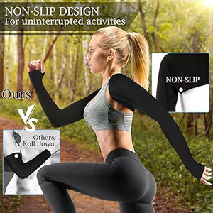 Manchons de bras rafraîchissants sans couture personnalisés, protection UV, trou pour le pouce, légers, unisexes, pour sports de plein air, 100 % polyester, couleur dégradée - Product Image 6