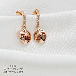 Ensemble de boucles d'oreilles de luxe en argent sterling 925 plaqué or rose bijoux en cristal léger-cadeau boucles d'oreilles en cristal en gros - Product Image 4