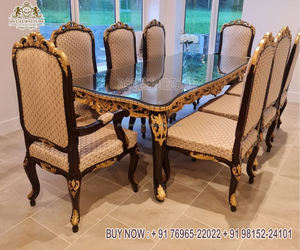 Italian Look Hand Carved <b>Dining</b> Room Furniture Luxurious Handcrafted <b>Dining</b> Table With <b>Chairs</b> Classy Look <b>8</b>-Seater <b>Dining</b> Table - Product Image 5