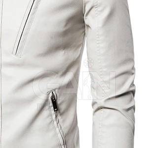 Chaqueta de cuero para hombre de moda callejera, ajuste elegante, sensación acogedora, cómoda chaqueta de invierno para días fríos - Product Image 4