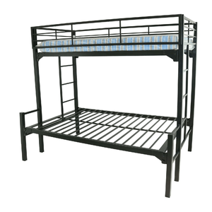 <span class=keywords><strong>Letto</strong></span> a Castello in Metallo Nero con Scala Laterale Dritta, <span class=keywords><strong>Letto</strong></span> a Due Piani in Acciaio <span class=keywords><strong>per</strong></span> Dormitorio del Personale - Product Image 1
