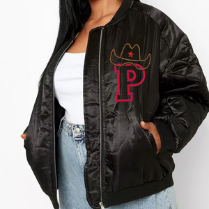 Blouson bomber pour femme, taille plus, fermeture éclair intégrale, respirant, épaisseur standard, écologique, matelassé, coupe-vent - Product Image 2