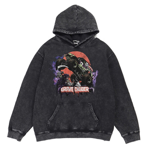 Sudadera con capucha de impresión de pantalla lavado ácido parche bordado Jersey grueso pesado fabricante personalizado - Product Image 3