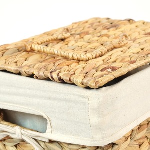 Panier de rangement rectangulaire en jacinthe d'eau fait à la main, vente en gros, écologique, fabriqué au Vietnam - Product Image 6