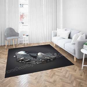 Tapis pour bébé imprimé effet métallisé - Moderne, abstrait, facile à nettoyer, avec poils doux - Product Image 4