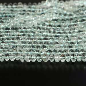 Natural Aquamarine Smooth Rondelle Beads for Jewelry Making 4-7mm Aquamarine Loose Gemstones Beads By Wholesaler From India Bulk - Product Image 4