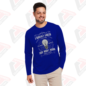 เสื้อยืดผ้าฝ้ายแขนยาวของผู้ชายมรดกเป็นมิตรกับสิ่งแวดล้อมผ้าปะติดสวมใส่สบายในฤดูร้อนสไตล์ผ้ายีนส์ผ้าลูกฟูก - Product Image 5