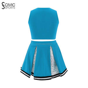 Uniformes de pom-pom girl en gros pour enfants ensembles courts de taille avec spandex et coton pour l'uniforme de pratique - Product Image 6