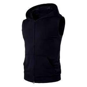 Wholesale OEM Premium Customized <b>Hoody</b> High Quality Cotton/polyester Raw Across Back Boxy Fit Sleeveless <b>Gym</b> Track <b>Hoodies</b> - Product Image 4