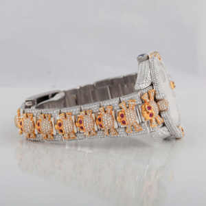 Crâne personnalisé entièrement glacé automatique mécanique Moissanite diamant montre-bracelet avec deux tons élégant Hip Hop montre - Product Image 4