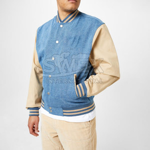 Custom Design High Quality Letterman <b>Jackets</b> Custom Made <b>Men</b> Cotton Jeans Letterman Winter <b>Jacket</b> - Product Image 2