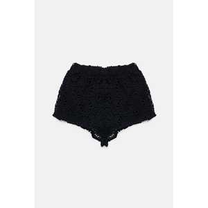 Mini Shorts Casuales de Punto con Encaje, 100% Algodón y Elastano, Ajustados, Tipo Bermuda con Estampado en la Cintura, Shorts de Moda - Product Image 5