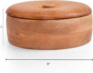 Cesta de madera hecha a mano para calentador de tortillas mexicanas, caja de soporte para pan de Chapati Roti indio, cazuela de olla caliente - Product Image 2