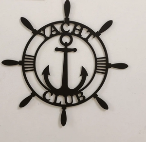 Rueda de Barco Náutica Hecha a Mano de Alta Calidad, Decoración Náutica Personalizada con Ancla y Timón Metálicos - Product Image 1
