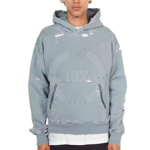 Top Qualité Produit En Ligne Nouvel Article Hommes Coton Mélangé À Capuche Classique Mode Porter Confortable Porter En Détresse Hoodies - Product Image 1