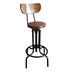 SFBR004 Industrial Design <b>Bar</b> Chair <b>with</b> Swivel Base and Adjustable <b>Backrest</b> Lift and Lower Function - Product Image 1