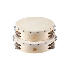 Tambourin en bois écologique avec tête en peau de chèvre et jingles en acier pour les événements musicaux, les activités en classe et la musique folklorique - Product Image 6