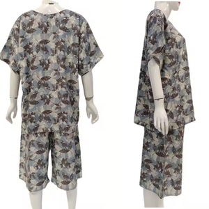 Pijama cómodo hasta la rodilla de talla grande para mujer, ropa de dormir de verano de manga corta y ropa de larga duración - Product Image 5